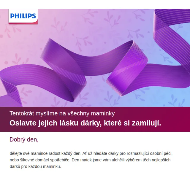 Philips: Dárky ke Dni matek – úspora až 43 % – červen 2026 | Nuslet.cz