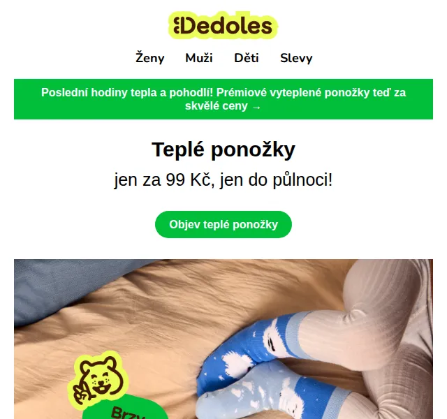 Dedoles: Teplé ponožky za 99 Kč – červen 2026 | Nuslet.cz