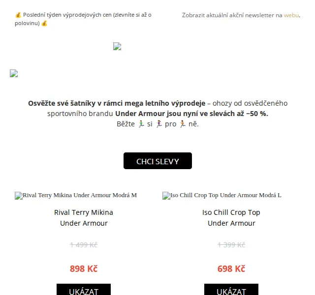 UrbanStore: Under Armour slevy až 50 % – červen 2026 | Nuslet.cz
