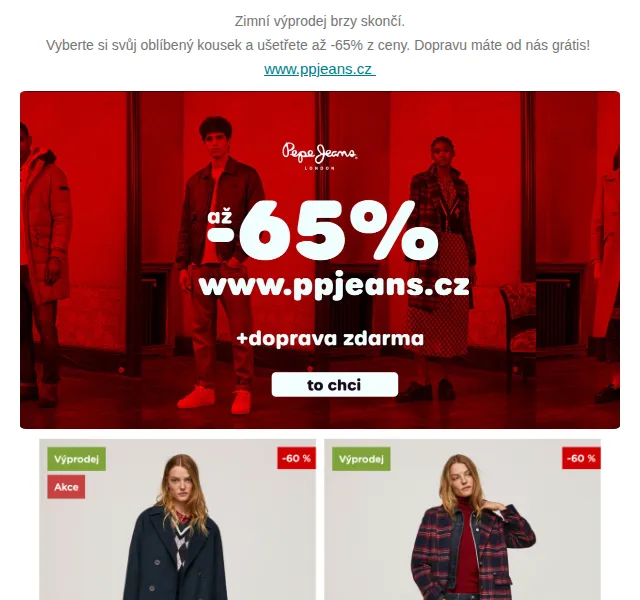 Pepe Jeans: Výprodej až -65% – červen 2026 | Nuslet.cz