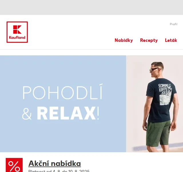 Kaufland: Pohodlí a relax – srpen 2025 | Nuslet.cz