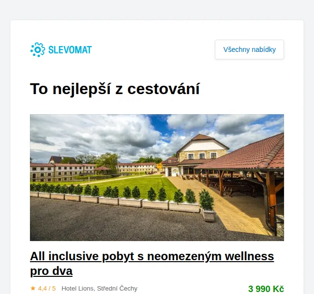 Slevomat: All inclusive wellness pobyt pro dva – červen 2026 | Nuslet.cz