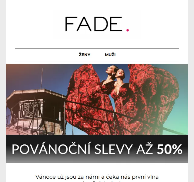 Fade: povánoční slevy až 50 % – červen 2026 | Nuslet.cz