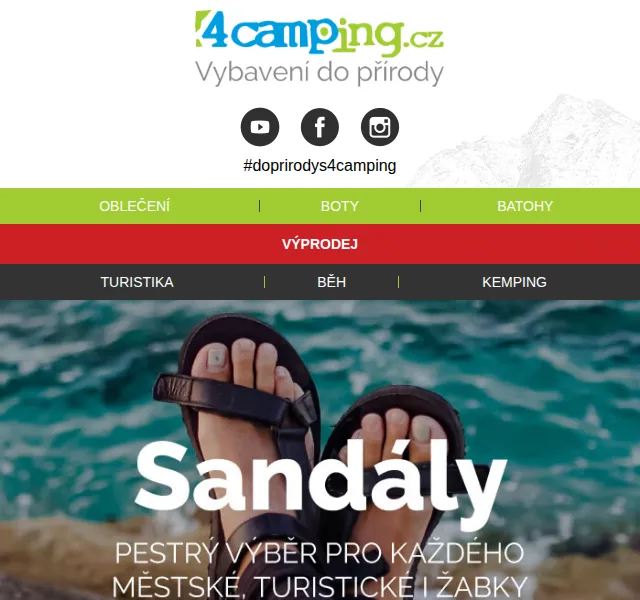 4camping.cz: Sandály – nechte nohy volně dýchat – červen 2026 | Nuslet.cz