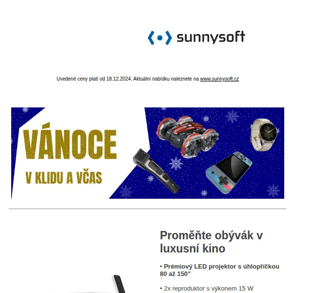 Sunnysoft: Projektor, měnič napětí – akce červen 2026 | Nuslet.cz