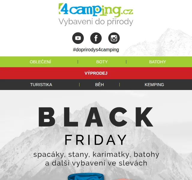 4camping.cz: Black Friday slevy až 60 % – červen 2026 | Nuslet.cz