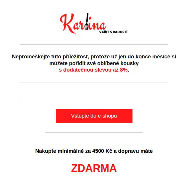 Karlina: Dodatečná sleva až 8 % – červen 2026 | Nuslet.cz