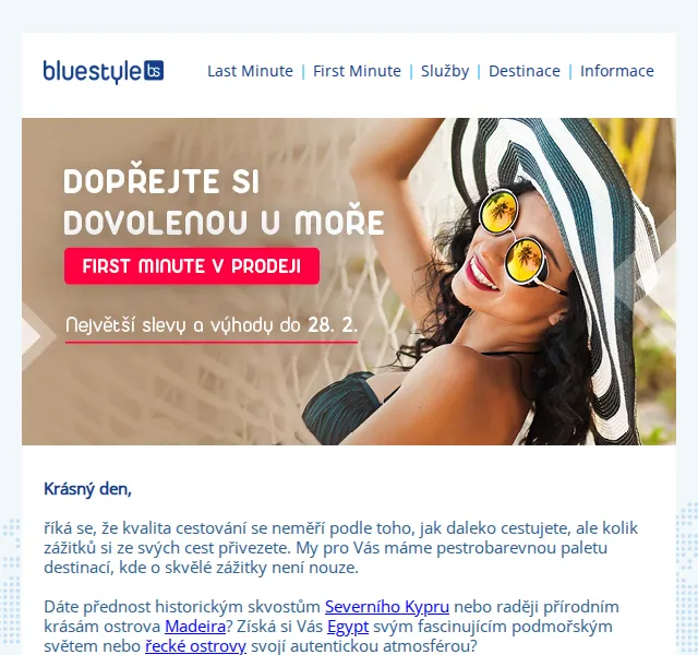 CK Blue Style: First Minute slevy až 5 000 Kč – červen 2026 | Nuslet.cz