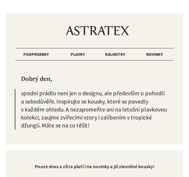 Astratex: 20% sleva na vše – červen 2026 | Nuslet.cz