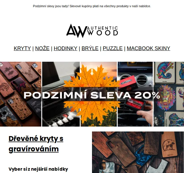 AuthenticWood: Podzimní výprodej s 20% slevou – červen 2026 | Nuslet.cz