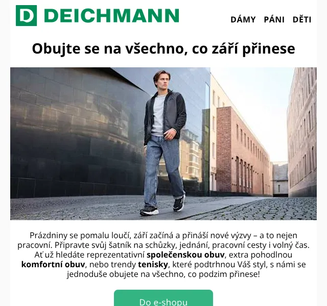 Deichmann: Společenská obuv, tenisky – srpen 2026