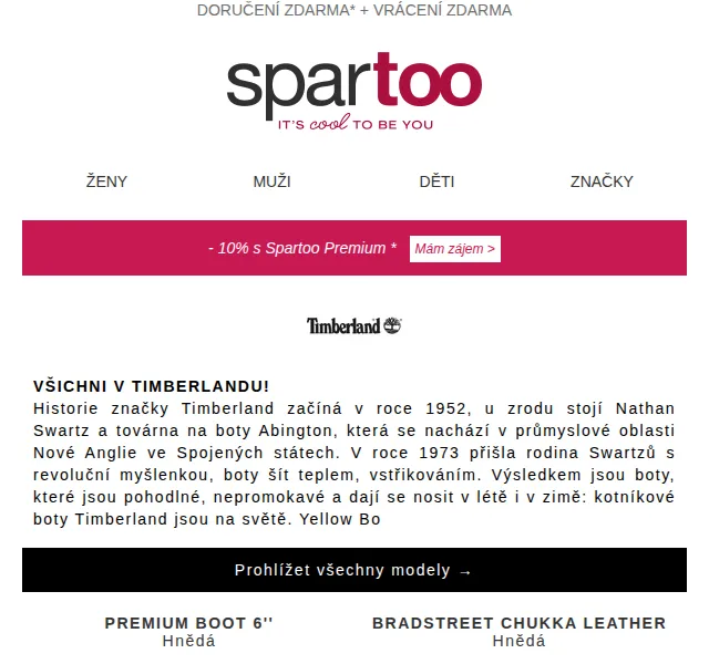 Spartoo.cz: Doručení zdarma Timberland, G-Star, The North Face – červenec 2026 | Nuslet.cz