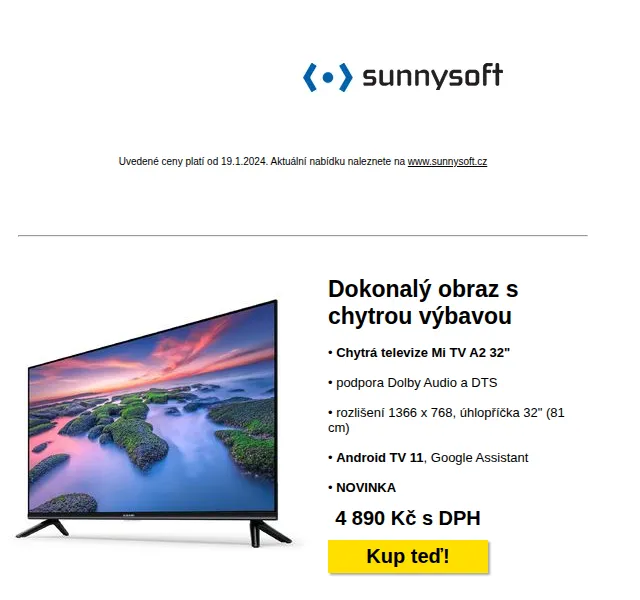 Sunnysoft: Xiaomi TV, sluchátka a zdravotní pomůcky – leden 2024 | Nuslet.cz
