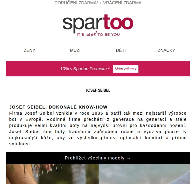 Spartoo: Doprava zdarma značek Josef Seibel, Converse, Havaianas – červenec 2026 | Nuslet.cz