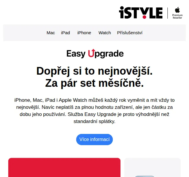 iSTYLE: Apple Easy Upgrade od 387 Kč/měsíc – červen 2026 | Nuslet.cz