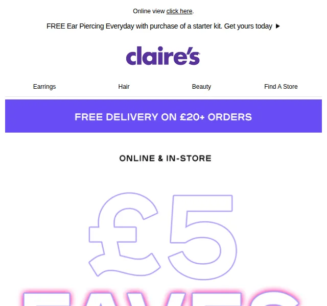 Claire's: oblíbené produkty od 5 GBP – červen 2026 | Nuslet.cz
