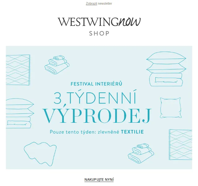 WestwingNow: Výprodej textilu – červen 2026 | Nuslet.cz