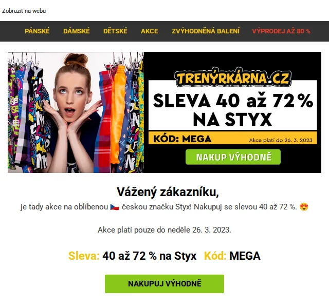 Trenýrkárna.cz: Sleva 40-72 % na Styx – červen 2026 | Nuslet.cz