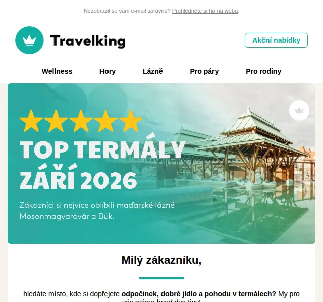 Travelking: Termály Mosonmagyaróvár a Bük – září 2026