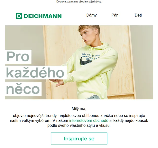 Deichmann: Doprava zdarma + Nike, adidas tenisky – září 2021
