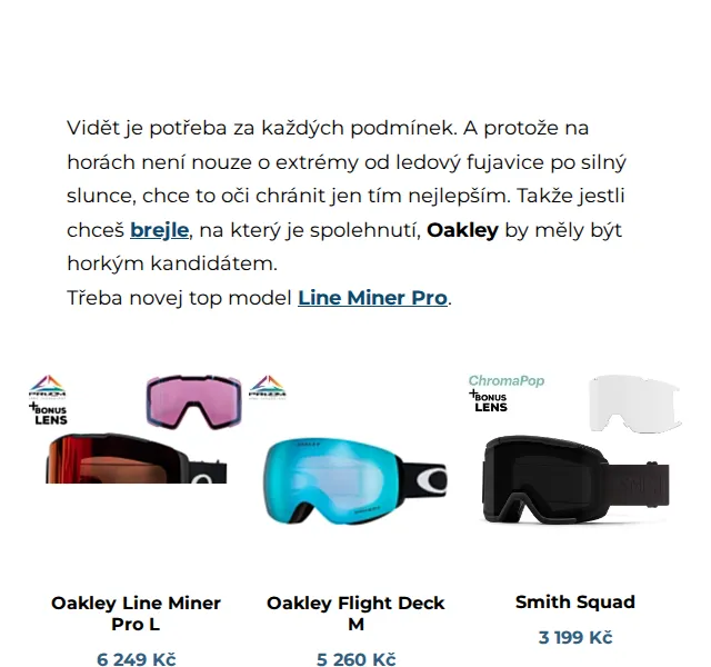 SNOWBOARD ZEZULA: Oakley, Smith, Sandbox helmy a brýle – červen 2026 | Nuslet.cz