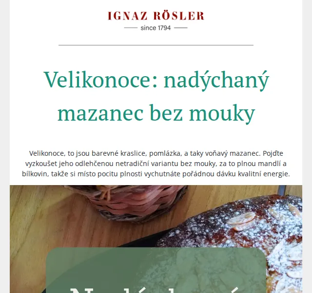 Ignazrosler.cz: Velikonoční inspirace s receptem na mazanec – červen 2026 | Nuslet.cz
