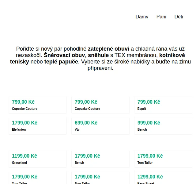 DEICHMANN: zateplená obuv Cupcake Couture, Esprit, Tom Tailor – červen 2026 | Nuslet.cz