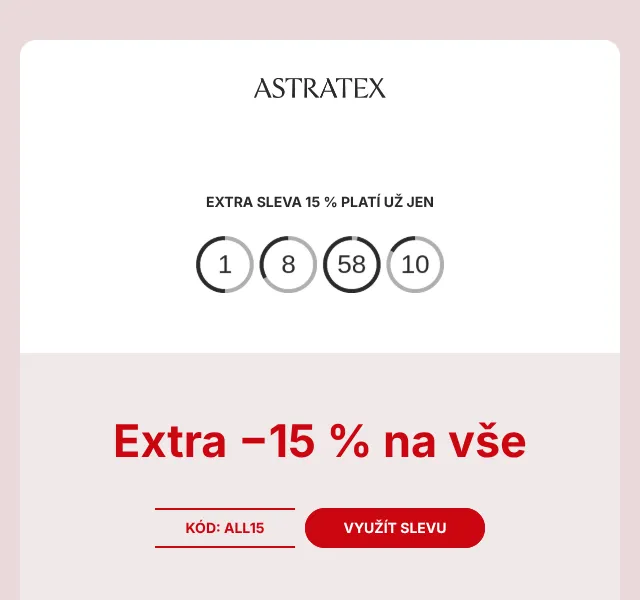 Astratex.cz: Sleva 15 % na podprsenky – červenec 2026