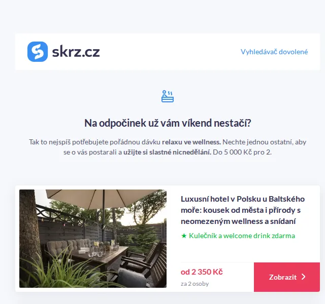 Vánoce na Skrz: Wellness pobyty do 5 000 Kč pro 2 – červen 2026 | Nuslet.cz