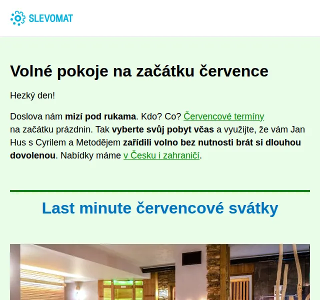 Slevomat: Last minute hotely ČR i zahraničí – červenec 2026 | Nuslet.cz