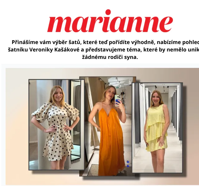 Marianne: Letní šaty se slevou – červenec 2026