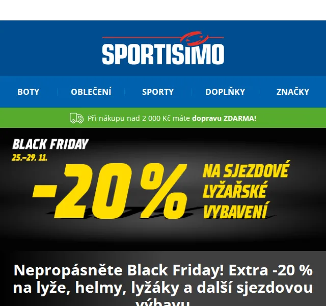 Sportisimo.cz: Black Friday -20 % na lyžařské vybavení – listopad 2021 | Nuslet.cz