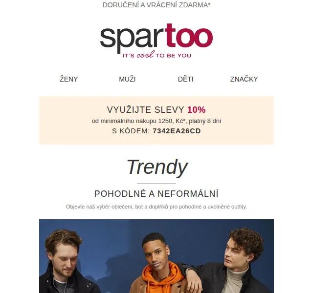 Spartoo: Sleva 10 % a doprava zdarma – červen 2026 | Nuslet.cz