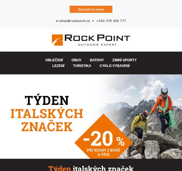 Rock Point: Týden italských značek - 20% sleva – červen 2026 | Nuslet.cz