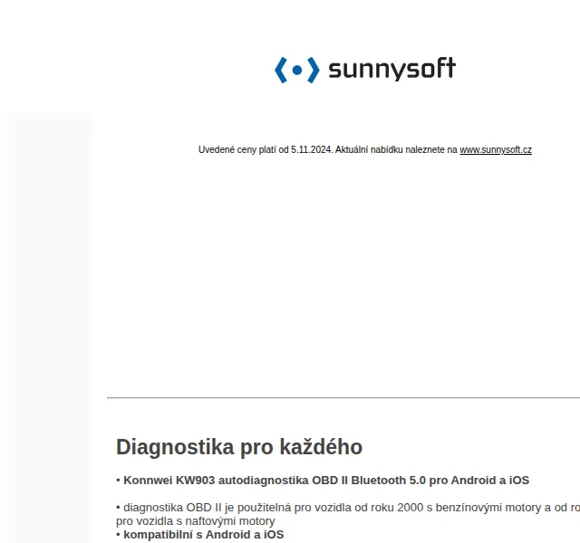 Sunnysoft: Black Friday – autodiagnostika, otoskop, svářečka – červenec 2026 | Nuslet.cz