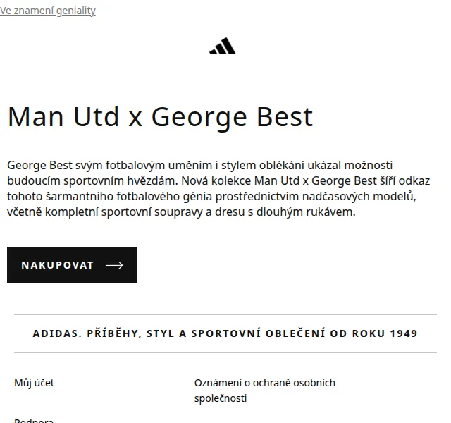 adidas: Man Utd x George Best kolekce – červen 2026 | Nuslet.cz