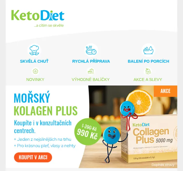 KetoDiet: Mořský kolagen Collagen Plus za 990 Kč (ušetříte 300 Kč) – červen 2026 | Nuslet.cz