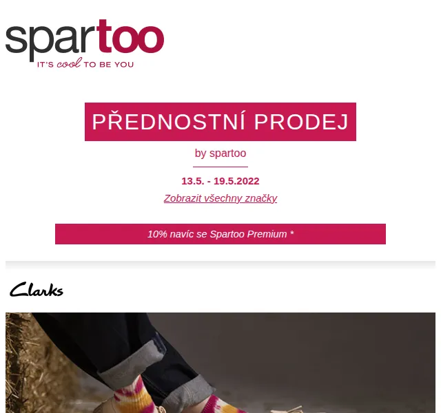 Spartoo: Až -50 % na Clarks, Jack & Jones, Purapiel – červen 2026 | Nuslet.cz