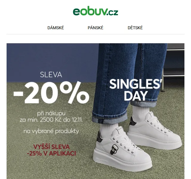 eobuv.cz: Singles Day sleva –20 % – červen 2026 | Nuslet.cz