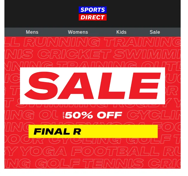 Sportsdirect: adidas, Nike a Under Armour až 50 % sleva – červen 2026 | Nuslet.cz