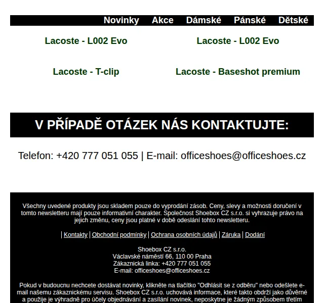 Office Shoes: Lacoste boty ve slevě – červen 2026 | Nuslet.cz