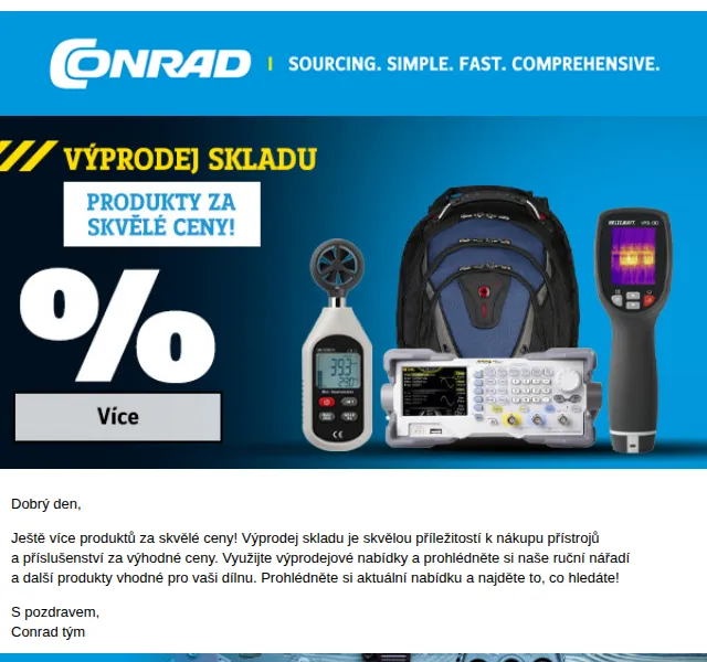 Conrad Electronic: Výprodej skladu – červen 2026 | Nuslet.cz