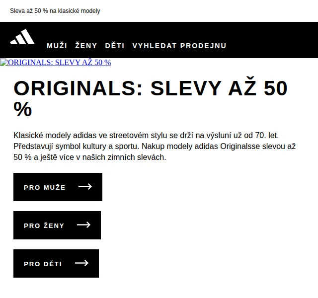 Adidas: Sleva až 50 % na Originals – říjen 2026 | Nuslet.cz