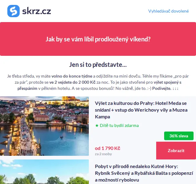 Vánoce na Skrz: pobyty od 1 599 Kč za 2 osoby – červen 2026 | Nuslet.cz
