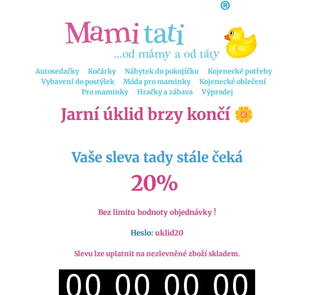 Mamitati: 20% sleva na letní nákupy – červen 2026 | Nuslet.cz