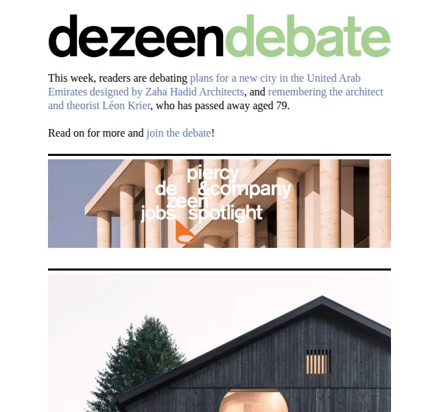 Dezeen Daily: Inspirativní debata o architektuře – červen 2026 | Nuslet.cz
