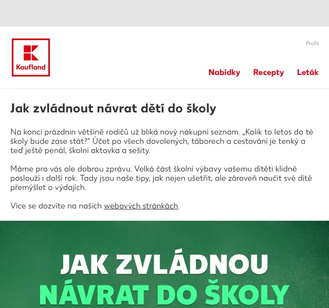 Kaufland: Zpátky do školy – slevy na školní vybavení