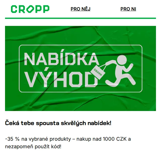 Cropp: -35% na vybrané produkty – duben 2026 | Nuslet.cz