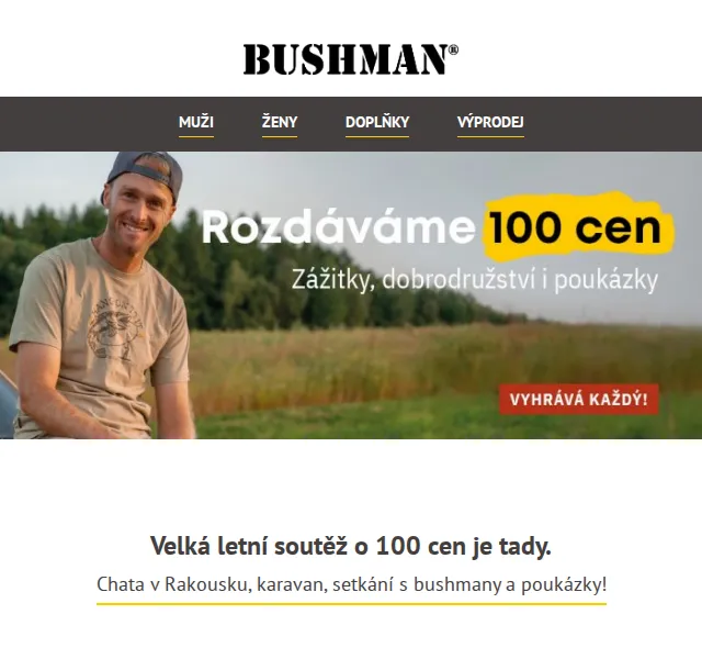 BUSHMAN: Velká letní soutěž o 100 cen a slevy až 50 % – červen 2026 | Nuslet.cz