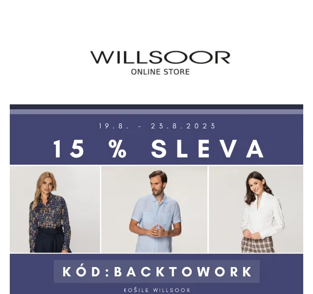 Košile Willsoor: 15% sleva na všechny košile – srpen 2023 | Nuslet.cz